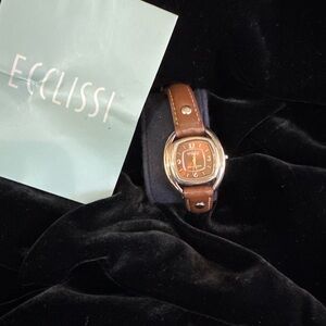 Ecclissi Brown Leather Strap Watch